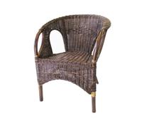 Poltrona Vimini Rinforzata MIDOLLINO Rattan Naturale Giardino CM 64X58X80 H noce