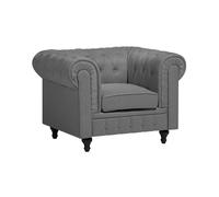 Poltrona vintage in tessuto grigio chiaro CHESTERFIELD Chesterfield