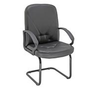 Poltrona visitatore su slitta Unisit Dan ecopelle nero - DNV/KN