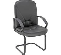 Poltrona visitatore su slitta Unisit Dante DNV Eco Smart - rivestimento ecopelle nero - DNV/KN