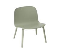 Poltrona Visu con Base in Legno Verde Polvere