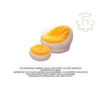 poltroncina arancio airbed con pouff sedia relax arancione gonfiabile 68572