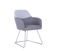 Poltroncina attesa in tessuto su slitta con braccioli in acciaio AUSTIN 56,5x62xh83 cm - peso 8,5 kg imbottita colore azzurro grigio azzurro