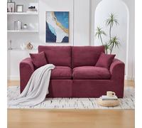 Poltroncina Cord, Soggiorno Poltroncina Singolo Posto Sfoderabile, Moderno Divano Stile Nordico, Comodo & Morbido, Cuscino Incluso, Nessun Montaggio richiesto (2, Rosso, 101 x 102,5 x 84)
