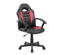 Poltroncina Gaming modello Bambino gioco, computer ufficio similpelle con altezza seduta regolabile L55xP66x h88,5-99,5cm nera e rossa rossa