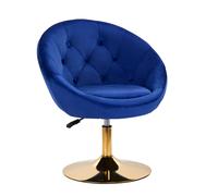 Poltroncina girevole in velluto | 4Rico QS-BL12G (navy blue)