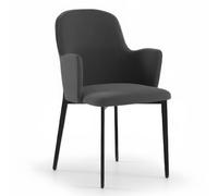 Poltroncina Imbottita, forme morbide tessuto easy-clean, SOPHIA Dimensioni 53,5x62,5x h 80 cm colore colore Grigio Scuro grigio