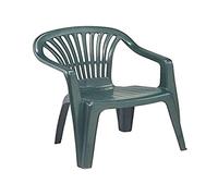SEDIA POLTRONCINA PLASTICA VERDE POLIPROPILENE SCHIENALE BASSO IMPILABILE SCILLA