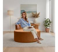 Poltroncina Rotonda, Divano da Terra Moderno da 43'' con Seduta Profonda, Nessun Montaggio Richiesto, Divani Letto Imbottiti Singoli per Soggiorno, Appartamento (Camel)