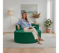 Poltroncina Rotonda, Divano da Terra Moderno da 43'' con Seduta Profonda, Nessun Montaggio Richiesto, Divani Letto Imbottiti Singoli per Soggiorno, Appartamento (Verde Inchiostro)