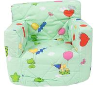 Poltroncina Trapuntata Imbottita Poupy per bambini lavabile, riutilizzabile e sfoderabile. (Verde)