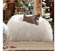 Poltrone A Sacco for Adulti,Fodera A Sacco Senza Riempimento Pouf Poltrona A Sacco A Sacco Pelliccia/Pelle/Cashmere in Pile/Lana Decorazioni for La Casa Divano Puff Futon (Color : Long Fur-Spot)