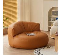 Poltrone A Sacco For Adulti, Rivestimento In Similpelle, Set Di Poltrone Senza Imbottitura, Pouf Angolare, Poggiapiedi, Seduta Sul Pavimento, Divano A Sacco(Orange,Single)