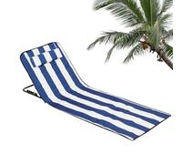 Poltrone Da Spiaggia Da Esterni | Pieghevole E Portatile | Dotata Di Poggiatesta Schienale E Tappetino Per Abbronzatura 160x52x38cm Per Piscina Campeggio Mare Giardino Famiglia Cortile