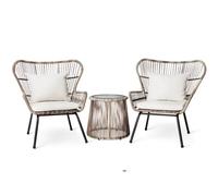 Poltrone in rattan da esterno con tavolino da tè