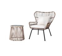 Poltrone in rattan da esterno con tavolino da tè