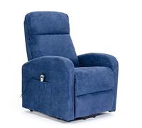 POLTRONE ITALIA Chanel1|PACK MOBILITY|Poltrona Relax Elettrica kit ruote Reclinazione alzapersona Batt eria Copripoltrona Detraibile 19% microfibra Blu