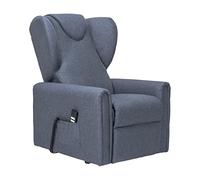 POLTRONE ITALIA Detraibile 19% Poltrona Large Relax Elettrica Rinforzata, 2 motori, reclinazione indipendente schiena piedi letto 180° 2 ruote max 160 Kg Antimacchia seduta indeformabile Blu denim