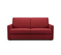 POLTRONE ITALIA Divano Letto Trasformabile 3 Posti Jazz Materasso matrimoniale H13 cm 140x195 Sfoderabile tessuto antimacchia Rosso Made in Italy