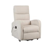 POLTRONE ITALIA Poltrona Anziani elettrica 2 motori, reclinazione indipendente schienale pediera con ruote seduta indeformabile elevabile alzapersona relax disabili Tessuto Beige