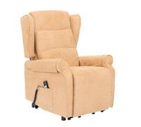 POLTRONE ITALIA Poltrona Anziani elettrica Zero Gravity 2 motori reclinazione indipendente schiena piedi Carrello retrattile per spostamento utente tessuto anziani alzapersona Cammello