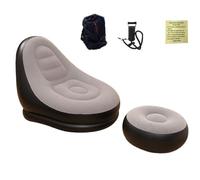Poltrone Reclinabili Relax con Poggiapiedi PVC Divano Pigro Gonfiabile Leggero e Pieghevole per Riporlo Poltrona Relax con Pompa ad Aria Manuale e Custodia