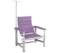 Poltrone Singole per Flebo con Braccioli e Asta per Flebo Regolabile, Poltrone Reclinabili Mediche in Similpelle con Struttura in Acciaio per Ospedale(Purple)