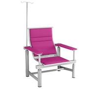 Poltrone Singole per Flebo con Braccioli e Asta per Flebo Regolabile, Poltrone Reclinabili Mediche in Similpelle con Struttura in Acciaio per Ospedale(Pink)