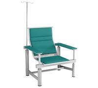 Poltrone Singole per Flebo con Braccioli e Asta per Flebo Regolabile, Poltrone Reclinabili Mediche in Similpelle con Struttura in Acciaio per Ospedale(Green)