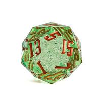 Poludie Dadi poliedrici giganti D20 D&D a 20 facce, 55 mm, grandi, con confezione regalo, per giochi da tavolo Dungeons and Dragons, RPG (bolle verdi trasparenti)