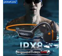 POLVCDG Il schermo dell'auricolare Bluetooth a conduzione ossea visualizza il nuoto impermeabile con memoria da 32 GB MP3 X10