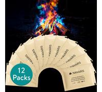 Navaris Polvere Colorata per Fuoco - Set 12 Bustine Polverina Colorata - Magic Fire per Fiamma Caminetto e Falò - Colorante Fuochi per Feste e Compleanni