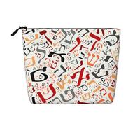 Polvere creativa dell'alfabeto ebraico, Borsa per cosmetici in lino sintetico Borsa per trucco Borsa da viaggio portatile