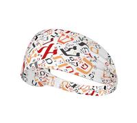 Polvere creativa dell'alfabeto ebraico,Fascia elastica per capelli multiuso unisex, fascia antisudore sportiva