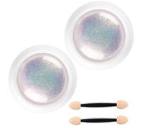 Polvere di chiodo cromata della sirena, 2pcs 0,3 g di polvere cromata unghie con bastoncino di spugna, polveri per chiodi perle fai -da -te per la decorazione artistica di naisl polacco in gel