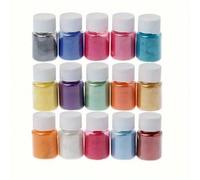 Polvere Di Mica,15colori 20ml/bottiglia Di Pigmento Naturale In Polvere Per Tintura Di Resina Epossidica, Vernice Per Auto, Produzione Di Sapone, Creazione Di Candele E Bombe Da Bagno 15 coloriTessuto