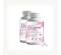 Polvere di peptidi di collagene multi-formato | Supporto per pelle, capelli, unghie e ossa | 60 capsule per donne e uomini,2pcs