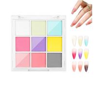 Polvere di pigmento per chiodo, 3x3 pollici 9 colori Palette in polvere per un chiodo solido, neon regolabile a colori fai-da-te per unghie, stile 1 ...