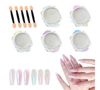 Polvere Glitterata per Unghie, Polvere di Perla Olografica, Polvere Cromo per Unghie, Pigmenti in Polvere per Unghie, Polvere Effetto Specchio per Unghie, Nail Art Glitter Aurora Powders (5)