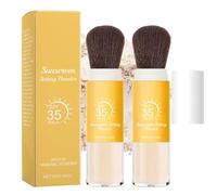 Polvere Naturale Per La Regolazione Della Protezione Solare, Polvere Minerale Opaca SPF 50 Per Il Viso, 2 Pezzi Di Polvere Leggera E Traspirante A Controllo D'olio Con Pennello, Finitura Opaca Duratur