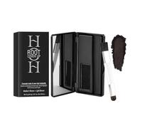 Polvere per ritocchi alla radice dei capelli castano scuro con pennello applicatore a doppia estremità e specchio integrato, colore temporaneo semi-permanente per una copertura naturale del grigio