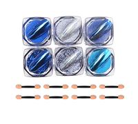 Polvere per unghie cromata, 6 scatole Aurora Magic Mirror Effect Nail Powder Pigmenti per manicure, unghie olografiche glitterate per nail art fai da te decorazione (blu)