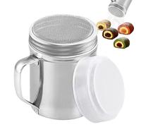 Polverizzatore Zucchero a Velo Acciaio Inossidabile - Shaker per Sale Fine con Coperchio Antipolvere | Barattolo Dispensatore Con Manico Per Farina Caffè Zucchero Da Forno Tavola Cucina Bar