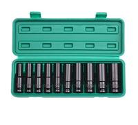 POLXLMOFXO 1/2 pollch Drive Presa di impatto a 6 punti Set dimensioni metriche da 10 pezzi 10-24 mm Acciaio al carbonio for scatola acciaio rigida
