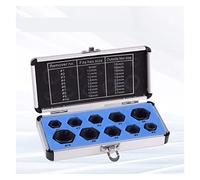 POLXLMOFXO 10 PZ Presa Set dado Vite Remover Adortore Doce danneggiato Bullone 9-19mm Auto Extractor Trecking Tool Box Accessori for trapano elettrico(Short)