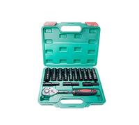 POLXLMOFXO 20pcs 1 / 2inch Drive Hex Presa d'impatto Set da 10 pezzi profonda Metrica Taglie 10-24mm Acciaio al carbonio for scatola di acciaio rigida(Gold)