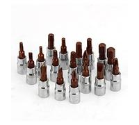 POLXLMOFXO 21pcs da 1/4 "6.35mm Drive Torx Star Bit Socket Kit set for utensili a mano prese esagonale for chiave a cricchetto PH1-PH3 T10-T40 HW3-HW8