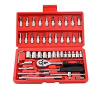 POLXLMOFXO 4. 6 pz. Acciaio in lega 1/4 '' Chiave a cricchetto Socket Set di automobili for uso domestico e riparazione moto Kit attrezzi for la del motociclo(Red)