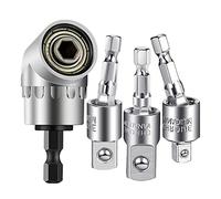POLXLMOFXO 4 PCS Power Drill Socket Adapter Set da 360 ° Ruotable Hex Skank Adattatore conduttore 1/4 pollici 3/8 1/2(Silver)