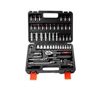 POLXLMOFXO 53-Piece 1/4 Set di prese for la casa auto Automobile Bike Mechanic Projects Riparare il tronco del garage della famiglia for caso stoccaggio